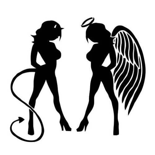 Angel and Devil facing each other 2