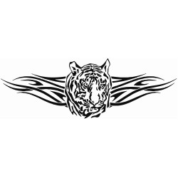 Tiger with flames banner