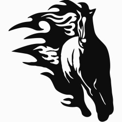 Horse with flames