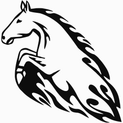 Horse with flames