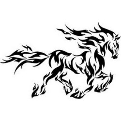 Horse with flames