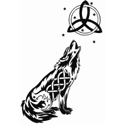 Celtic wolf and moon