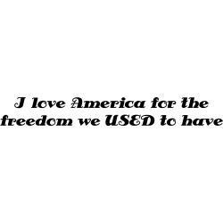 I love America for the freedom we USED to have