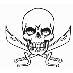Skull and crossed swords 3