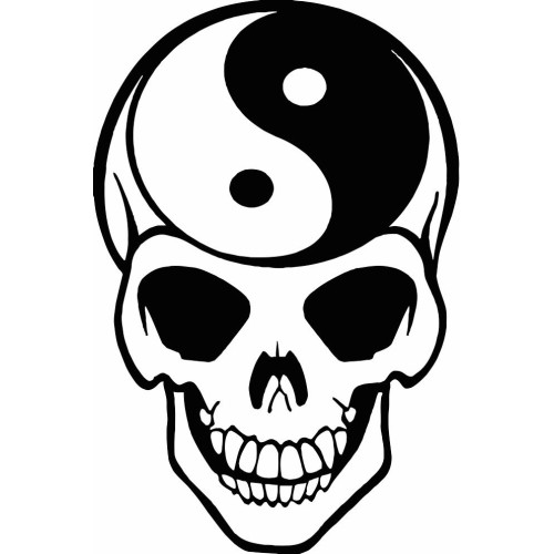 Skull with ying yang