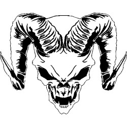 Skull with ram horns