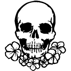 Skull and flowers
